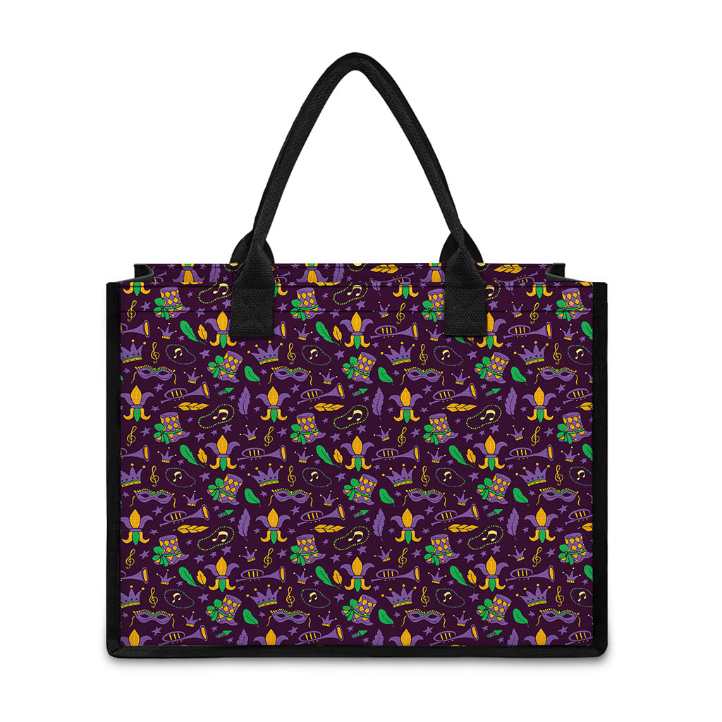 Mardi Gras Party Pattern Print Canvas Tote Bag