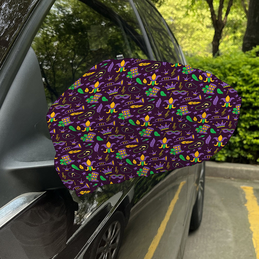 Mardi Gras Party Pattern Print Car Side Mirror Covers