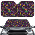 Mardi Gras Party Pattern Print Car Windshield Sun Shade