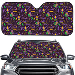 Mardi Gras Party Pattern Print Car Windshield Sun Shade