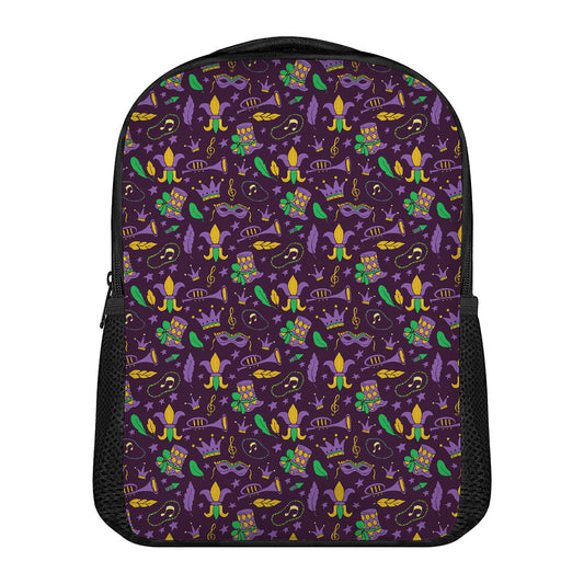 Mardi Gras Party Pattern Print Casual Backpack
