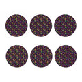 Mardi Gras Party Pattern Print Coaster Set