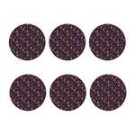 Mardi Gras Party Pattern Print Coaster Set