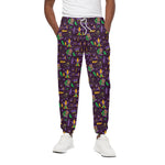 Mardi Gras Party Pattern Print Cotton Pants