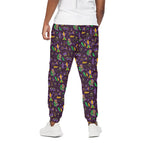 Mardi Gras Party Pattern Print Cotton Pants