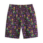 Mardi Gras Party Pattern Print Cotton Shorts