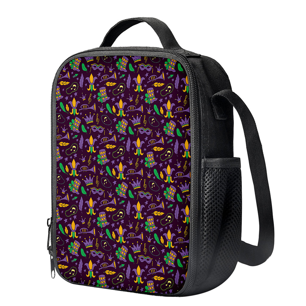 Mardi Gras Party Pattern Print Crossbody Lunch Bag