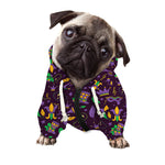 Mardi Gras Party Pattern Print Dog Zip Up Hoodie
