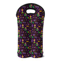 Mardi Gras Party Pattern Print Double Neoprene Wine Tote