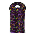 Mardi Gras Party Pattern Print Double Neoprene Wine Tote