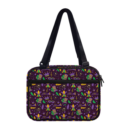 Mardi Gras Party Pattern Print Double Strap Bible Bag