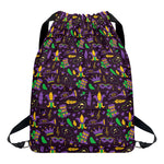 Mardi Gras Party Pattern Print Drawstring Backpack