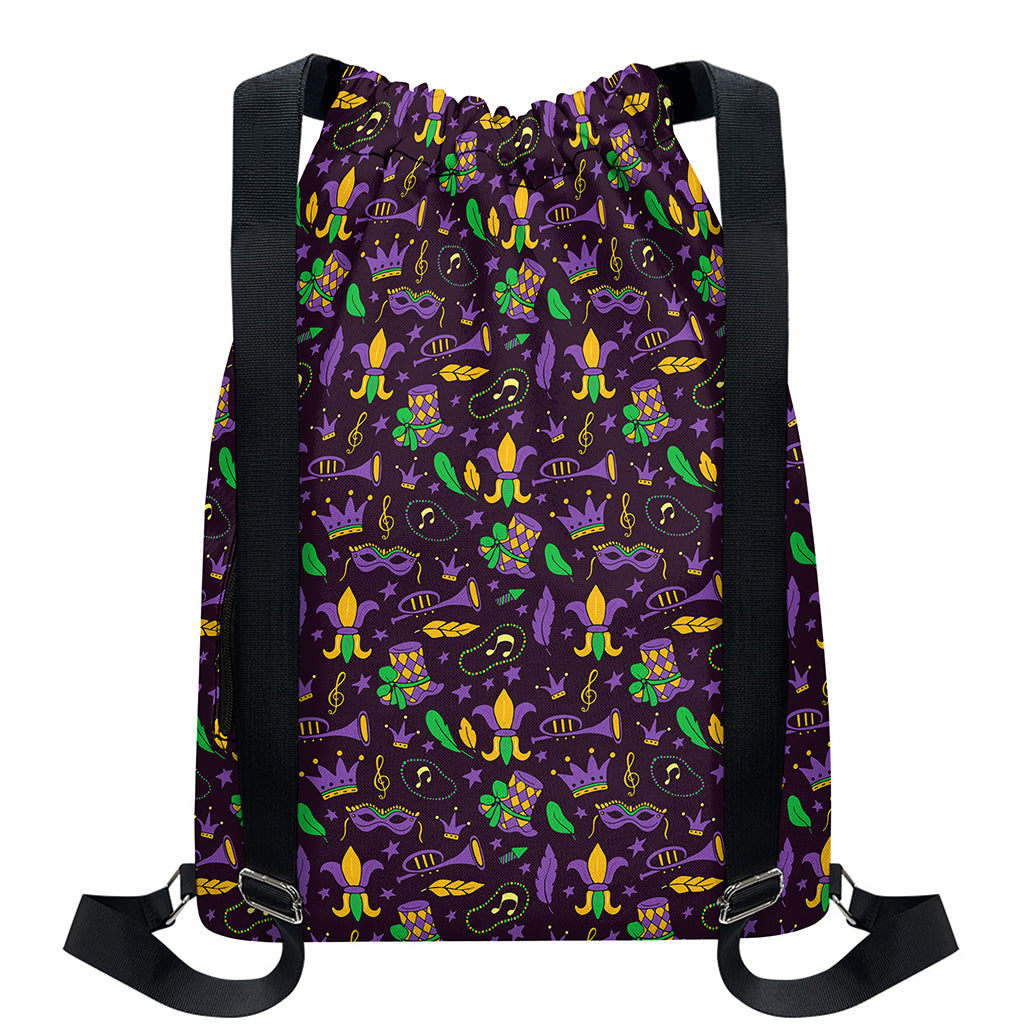 Mardi Gras Party Pattern Print Drawstring Backpack