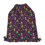 Mardi Gras Party Pattern Print Drawstring Bag