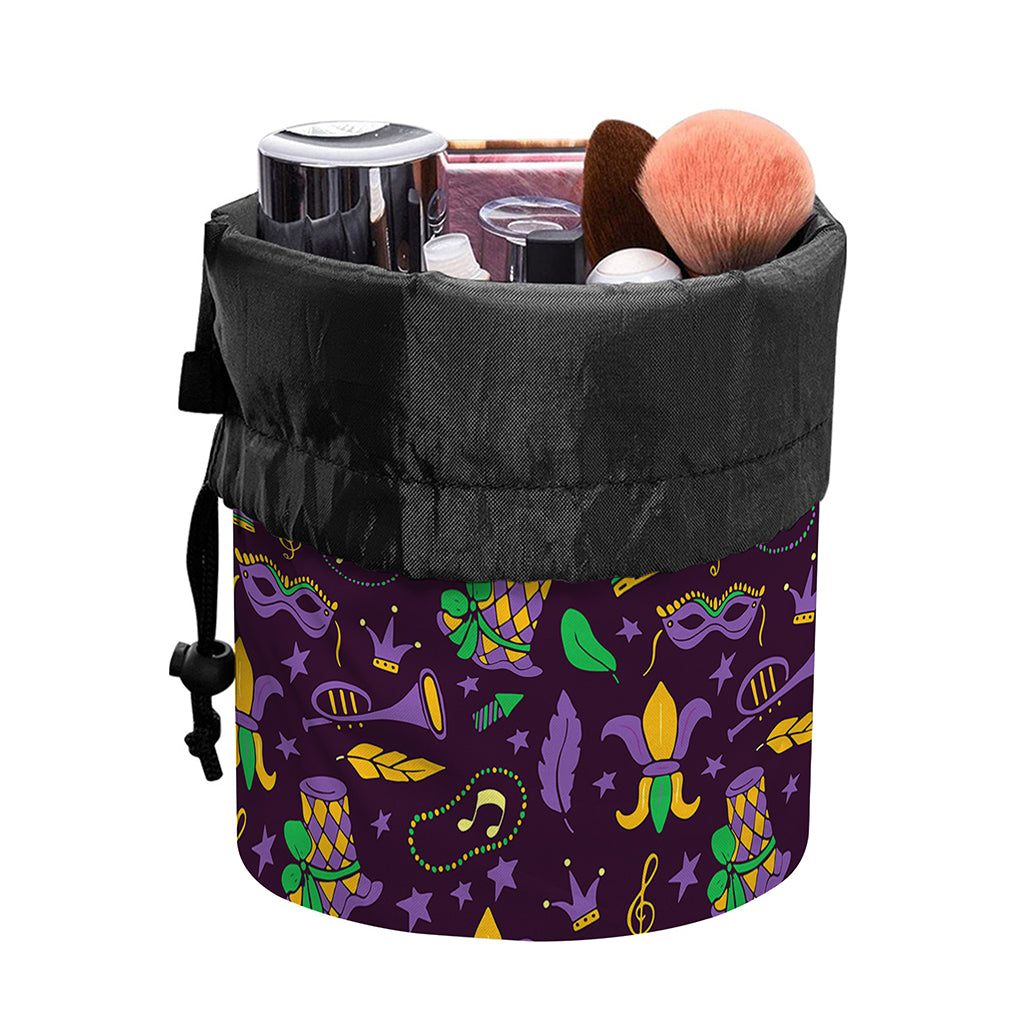Mardi Gras Party Pattern Print Drawstring Makeup Bag