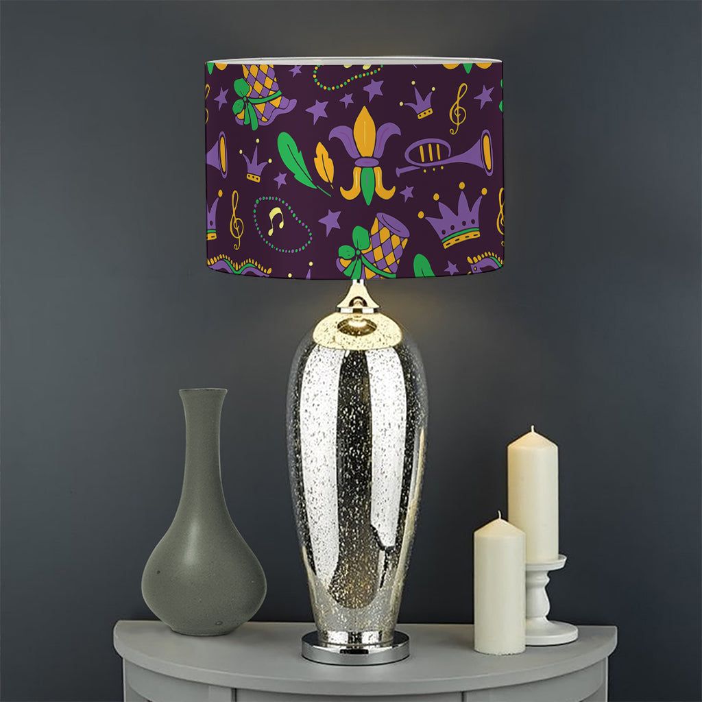 Mardi Gras Party Pattern Print Drum Lamp Shade