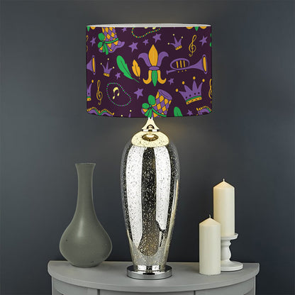 Mardi Gras Party Pattern Print Drum Lamp Shade