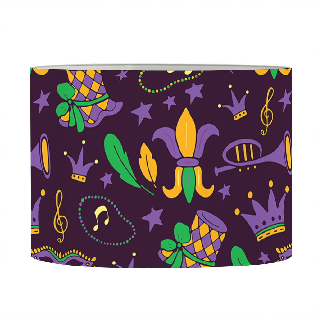 Mardi Gras Party Pattern Print Drum Lamp Shade