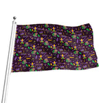 Mardi Gras Party Pattern Print Flag