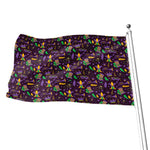 Mardi Gras Party Pattern Print Flag