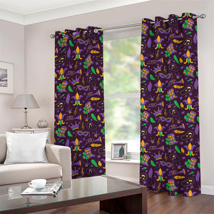 Mardi Gras Party Pattern Print Grommet Curtains