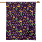 Mardi Gras Party Pattern Print House Flag