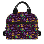 Mardi Gras Party Pattern Print Insulated Lunch Bag