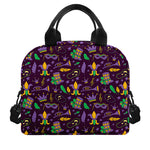 Mardi Gras Party Pattern Print Insulated Lunch Bag