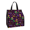 Mardi Gras Party Pattern Print Insulated Lunch Tote
