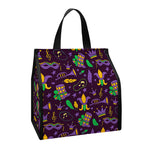 Mardi Gras Party Pattern Print Insulated Lunch Tote