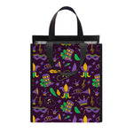 Mardi Gras Party Pattern Print Insulated Lunch Tote