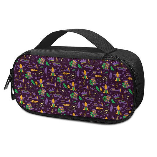 Mardi Gras Party Pattern Print Insulin Cooler Travel Case