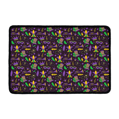 Mardi Gras Party Pattern Print Kitchen Mat