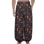 Mardi Gras Party Pattern Print Lantern Pants