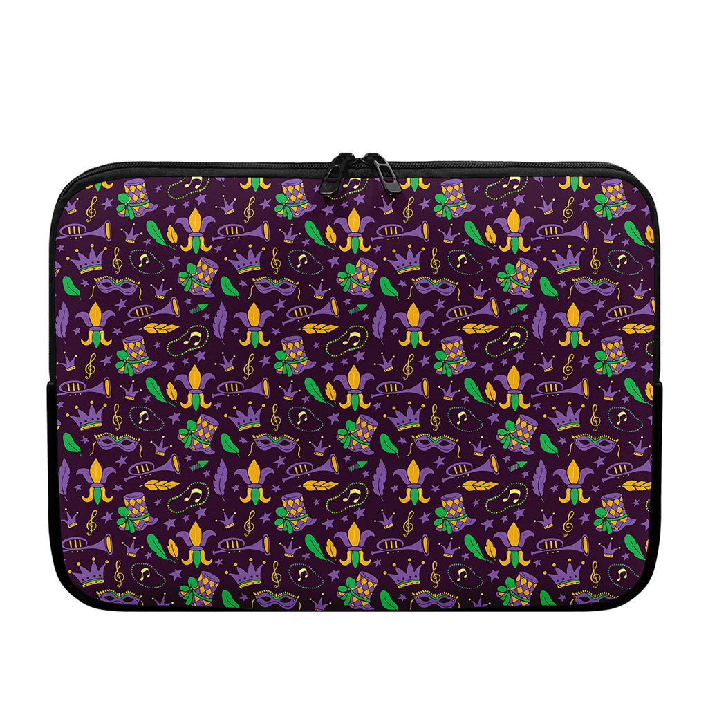 Mardi Gras Party Pattern Print Laptop Sleeve