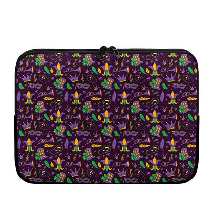 Mardi Gras Party Pattern Print Laptop Sleeve