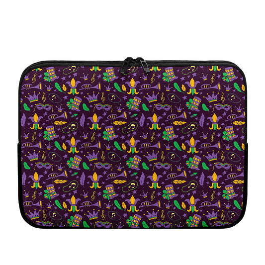 Mardi Gras Party Pattern Print Laptop Sleeve