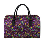 Mardi Gras Party Pattern Print Leather Duffle Bag