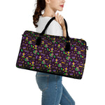 Mardi Gras Party Pattern Print Leather Duffle Bag