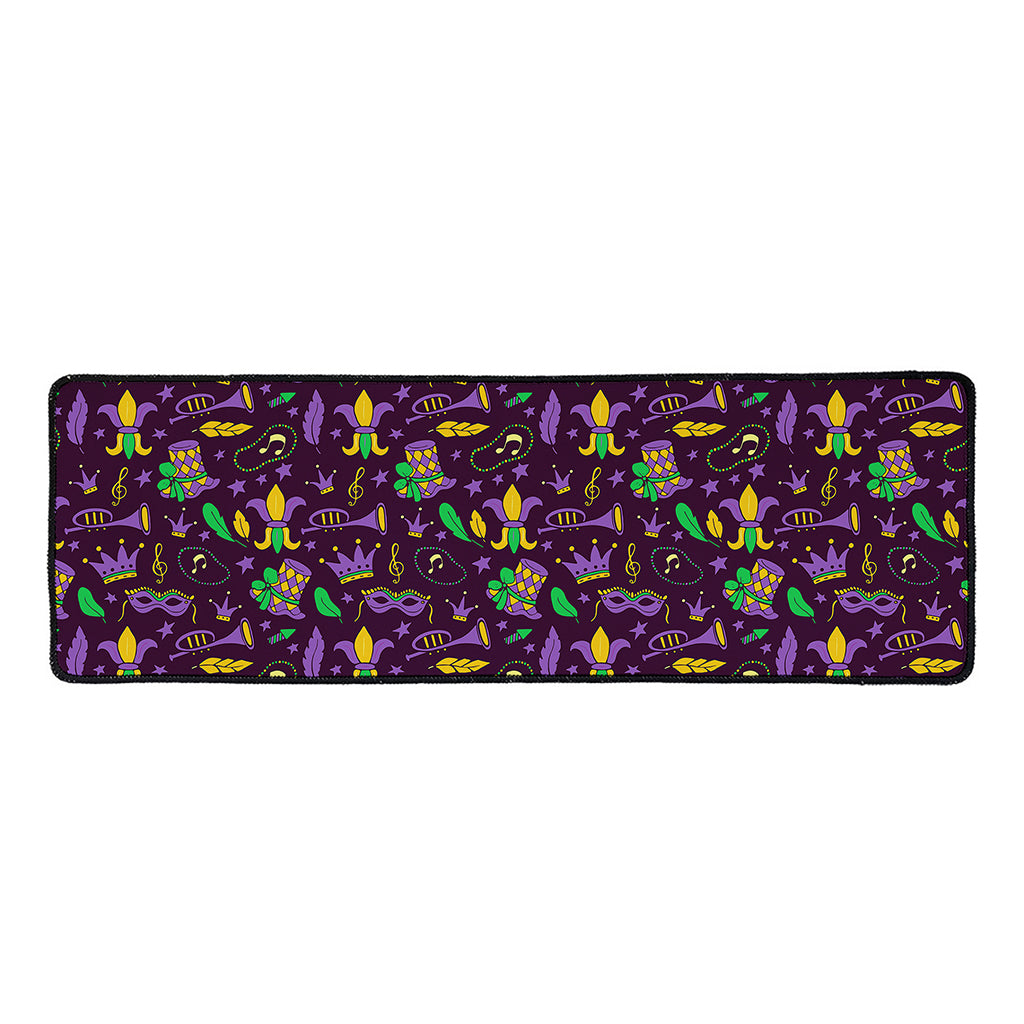 Mardi Gras Party Pattern Print Long Kitchen Mat