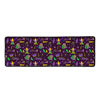 Mardi Gras Party Pattern Print Long Kitchen Mat