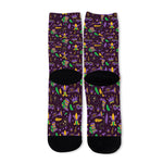 Mardi Gras Party Pattern Print Long Socks