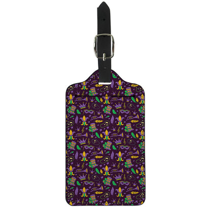 Mardi Gras Party Pattern Print Luggage Tag