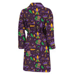 Mardi Gras Party Pattern Print Men's Bathrobe