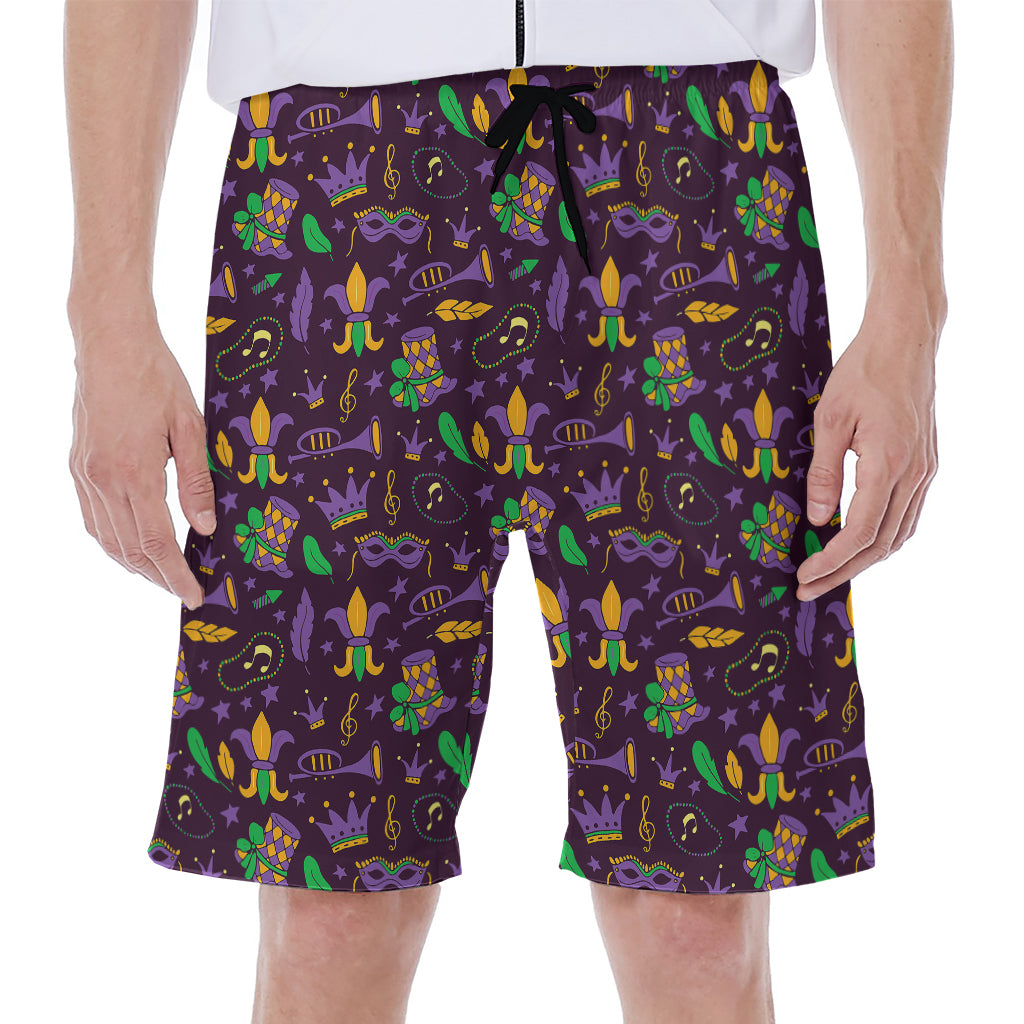 Mardi Gras Party Pattern Print Men's Beach Shorts