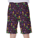 Mardi Gras Party Pattern Print Men's Beach Shorts