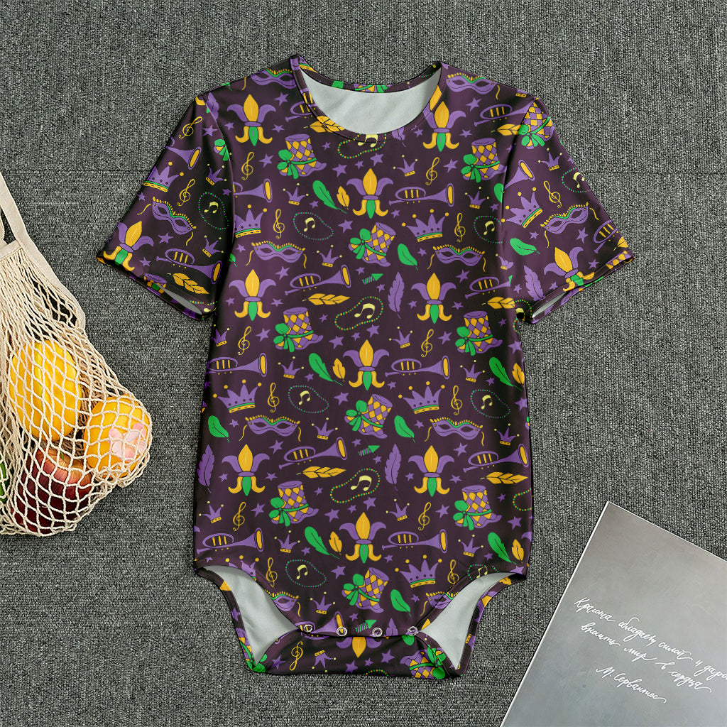 Mardi Gras Party Pattern Print Men's Bodysuit