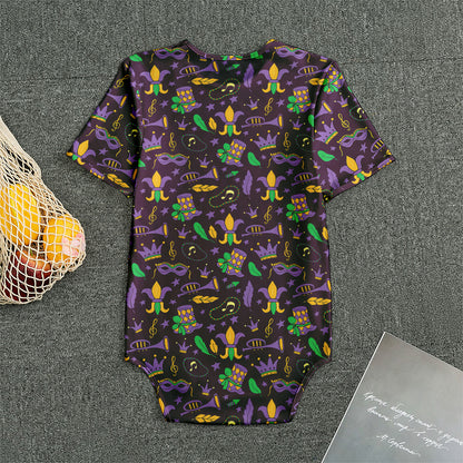 Mardi Gras Party Pattern Print Men's Bodysuit