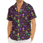 Mardi Gras Party Pattern Print Men's Deep V-Neck Shirt