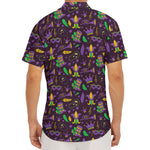 Mardi Gras Party Pattern Print Men's Deep V-Neck Shirt